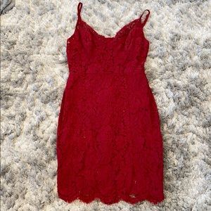 Red mini dress